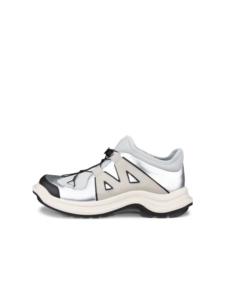 Women s ECCO Offroad Leather Trainer Silver
