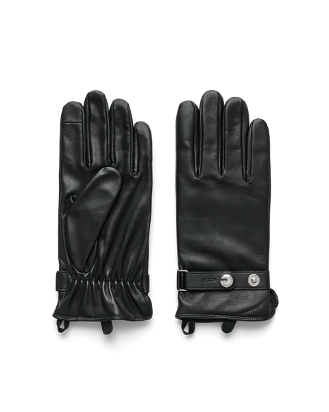 Men s ECCO Gloves Leather Gloves Black