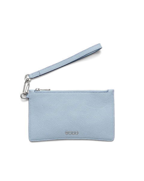 ECCO Wristlet Leather Pouch Bag Blue
