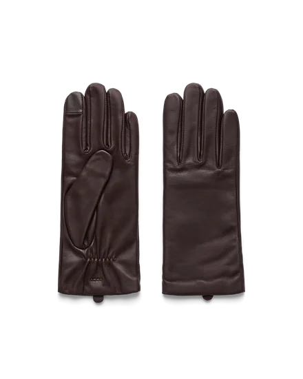 Women s ECCO Leather Gloves Brown