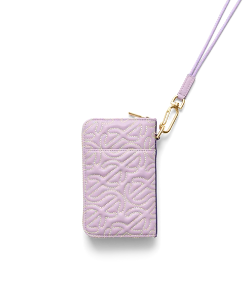 ECCO Wallet Leather Pouch Wallet Purple