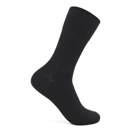 Men's ECCO® Classic Ribbed Mid-Cut Socks | Black